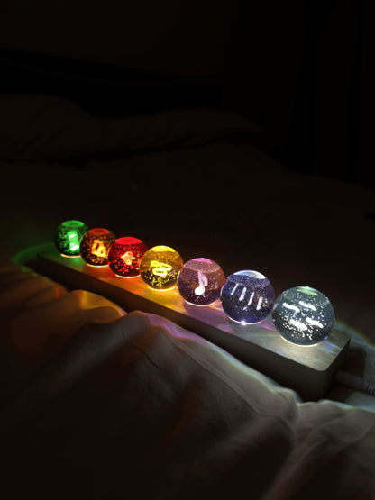 Shinobi Village Impact 4 cm 3D Crystal Ball Night Light Set