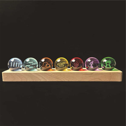 Shinobi Village Impact 4 cm 3D Crystal Ball Night Light Set