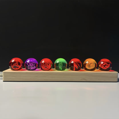 Akatsukj Team Impact 4 cm 3D Crystal Ball Night Light Set