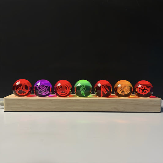 Akatsukj Team Impact 4 cm 3D Crystal Ball Night Light Set