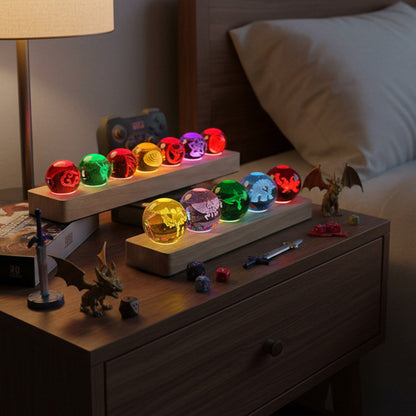 Akatsukj Team Impact 4 cm 3D Crystal Ball Night Light Set