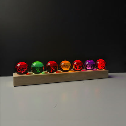 Akatsukj Team Impact 4 cm 3D Crystal Ball Night Light Set