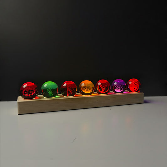 Akatsukj Team Impact 4 cm 3D Crystal Ball Night Light Set